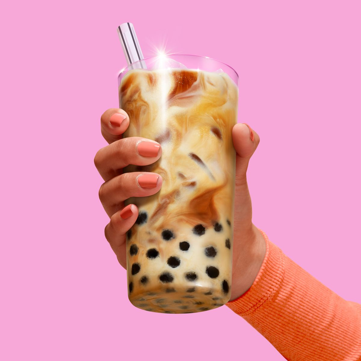 A boba bubble tea drink at AREA15
